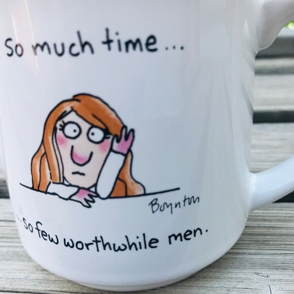 Vtg "So Much Time So Few Worthwhile Men" Boynton Mug Cup Dating Humor Japan - Picture 2 of 6